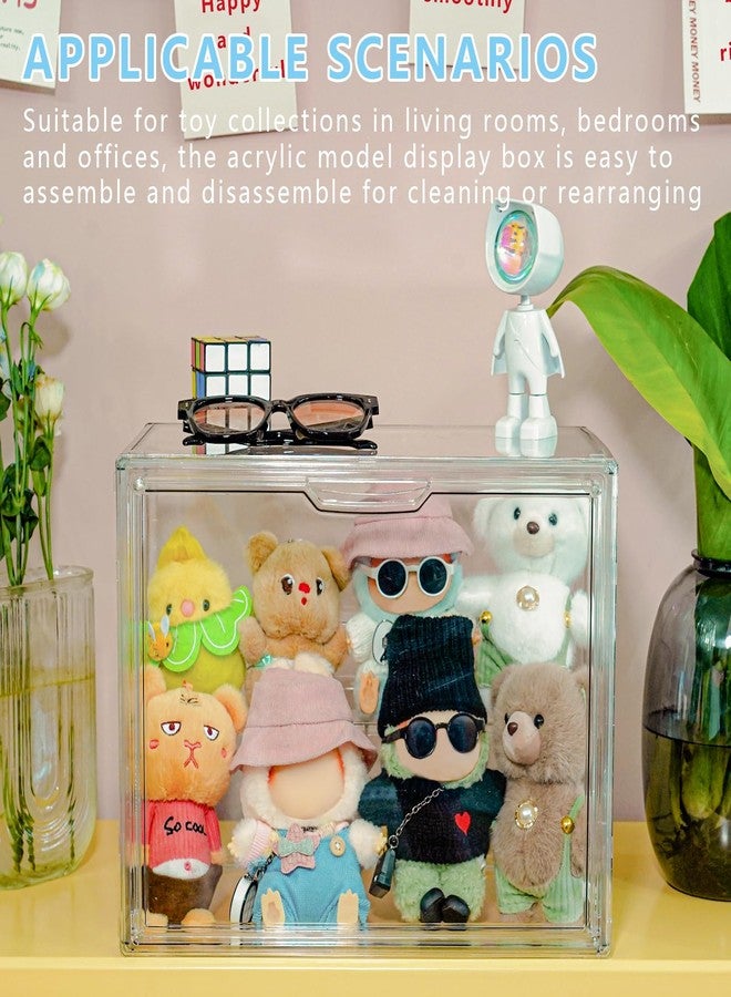 Treayes Clear Doll Storage Box Compatible with Labubu - Stackable Organizer for 15-17cm Dolls & Accessories, Transparent Display Case for Collectibles, Action Figures, and Toy Clothes - Image 5
